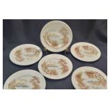 Set of 6 Castle on the Lake Bread Plates