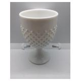VTG Fenton Hobnail Milk Glass Goblet/Vase