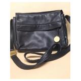 Classifies Entier Black Leather Bag Gold Medallion