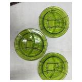 Vintage Margery Daw Green Glass Plates w/ hangers