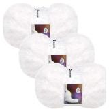 3 Pack White Soft Fur Yarn AZ23