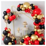 COKAOBE Red Black+Gold Balloons Garland Kit A115