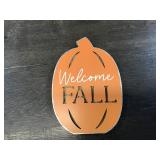 5X7 Metal Welcome Fall Pumpkin Sign AZ31