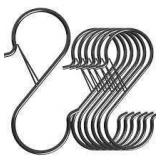 12pk Yzerel Hanging S Hooks, Black Metal A14