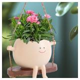 CRENGYBL Swing Face Planter Pot Hanging AZ30