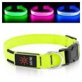 Sz M LED Dog Collar, Rechargeable A4