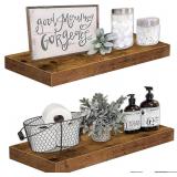 QEEIG Bathroom Shelves 24" Brown AZ4