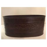 Brek Oval Metal Brown Decorative Container B112