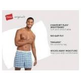 2pk Sz L Hanes Mens Boxer Briefs, Asst Blues A9