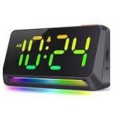 Black RGB Colorful Light Alarm Clock AZ47