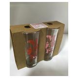 2pk Merry Tall Glasses Pink/Red A90