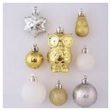 2pk 20 Gold Mini Shatterproof Ornaments A91