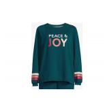 Sz M Joyspun LS Peace & Joy Fleece Shirt A107