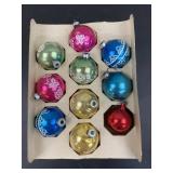 (10) Vintage Glass Christmas Ornaments