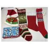 Assorted stockings, hats and (2) microfiber