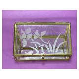 Vintage Beveled Glass Jewelry Box with Irisï¿½ 4