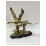 Vintage Brass Geese in Flight 10" tall