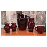 Cranberry glass lot