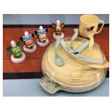 Vtg. Tommee Tippee set & Disney bottle toppers