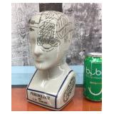 Phrenology Head L.N Fowler Ceramic Crackle Glaze