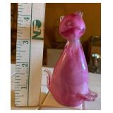 Glass Cat Art Paperweight