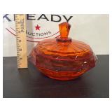 Amberina Glass Candy Dish