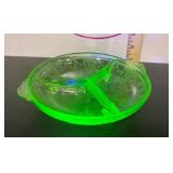 Uranium Glass Divided Dish