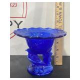 Slag Cobalt Raven Spooners Vase