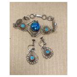 Vintage Filigree Bracelet and Earrings