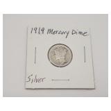 1919 US Silver Mercury Dime