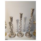 Silver Twist Taper Candlestick Holders