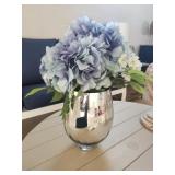 Faux Hydrangea & Silver Vase