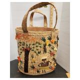 Nassau Wicker Bag. 15.5in high x 15in wide