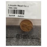 1949 S Lincoln Head Wheat Cent