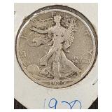 1920 S Walking Liberty Halft Dollar