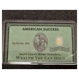 American Success 1/4 Grain 24kt Gold Bar .999