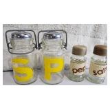 Vintage Glass Salt and Pepper Shakers