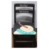 Winter welcome decor chair 2ft tall