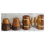 Vintage Central City and Wood Salt Pepper shakers