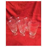 Vintage Clear Crystal Tall Water Glasses
