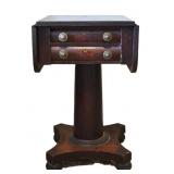 Antique American Empire Mahogany Two-Drawer Table