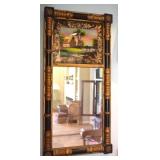 Antique Reverse Painted Eglomise Trumeau Mirror