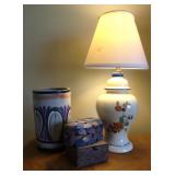 Lamp, Art Vase & Trinket Boxes