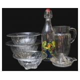 Vntg Glass Mixing Bowls, Pitcher & more