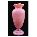 Pink / White Encased Glass Vase