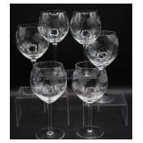 Antique Etched Crystal Stemware Glasses