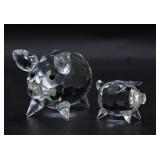 Swarovski Crystal Pig Figures