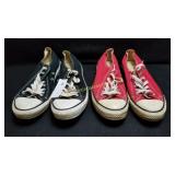 2 Pair Of Converse Shoes Black sz 9/11 &