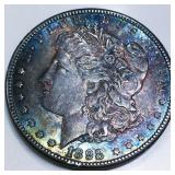1898-S Morgan Silver Dollar AU/BU Rainbow Toning