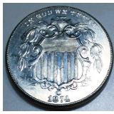 1874 Shield Nickel Uncirculated